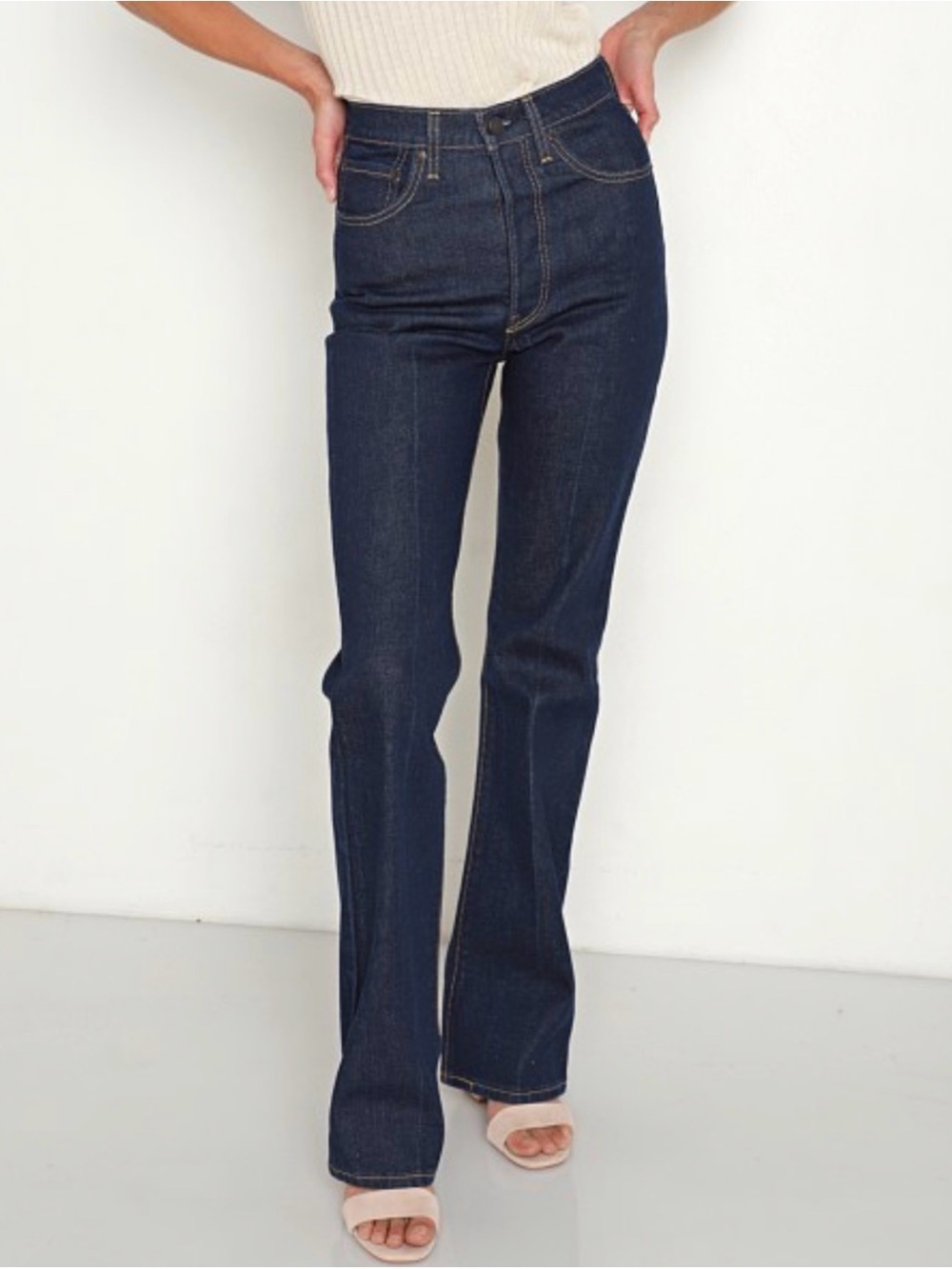 Levi's Premium Ribcage Boot High-Rise Button Fly Jeans W27 L33 Dark Wash NWOT